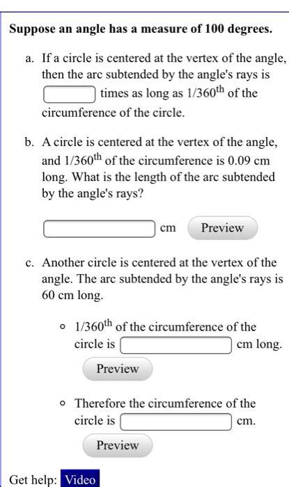 Solved Suppose An Angle Has A Measure Of 100 Degrees A If Chegg