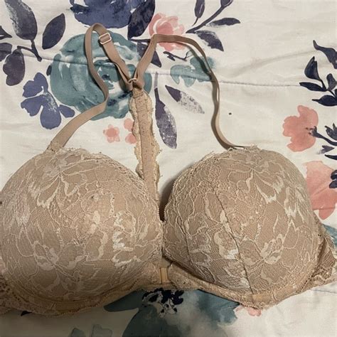 Pink Victoria S Secret Intimates Sleepwear Pink Victorias Secret Nude Lace Bra Padded