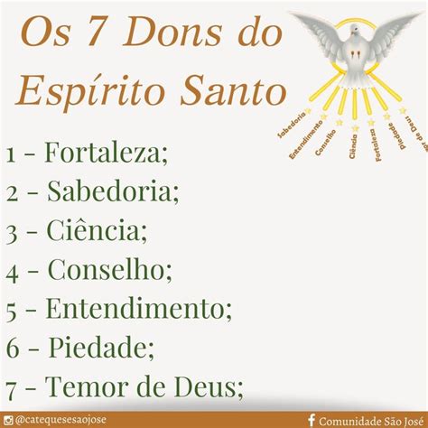 Os Dons Do Espírito Santo Na Bíblia - Os 7 dons do Espírito Santo | Dom do espirito santo, Dom do espírito ...