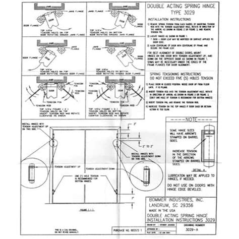 7 Bommer Double Swing Door Double Action Spring Hinge