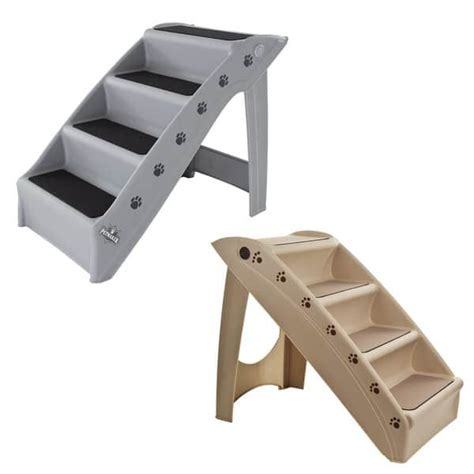 Petmaker Folding Home And Vehicle Carpeted 4 Step Dog And Pet Stairs Bed
