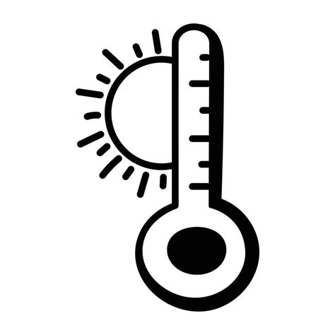 Hot Temperature Clipart Black And White Sun