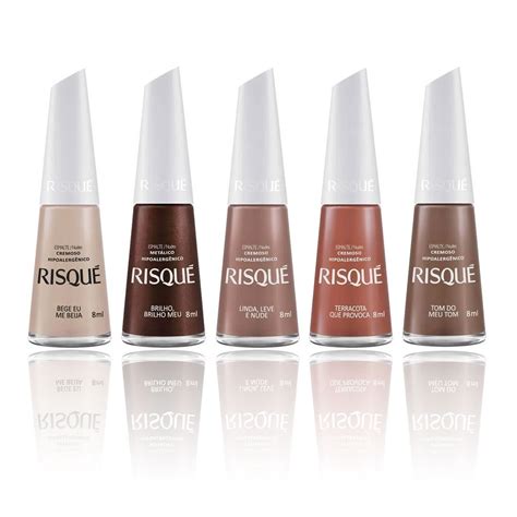 Esmaltes Risqué Coleção Nude Mistura Brasileira kit cores Shopee Brasil