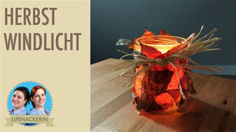 DIY Herbstblätter Windlicht Herbstdeko YouTube