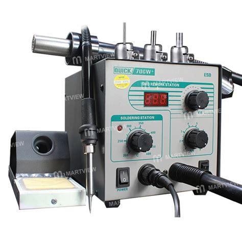 Quick 706W Digital Display 2 In 1 Hot Air SMD Rework Station Soldering Station Iron Heat Gun