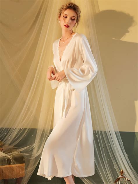 Gowns Robes Black Lace Backless Silk Like Lingerie Milanoo