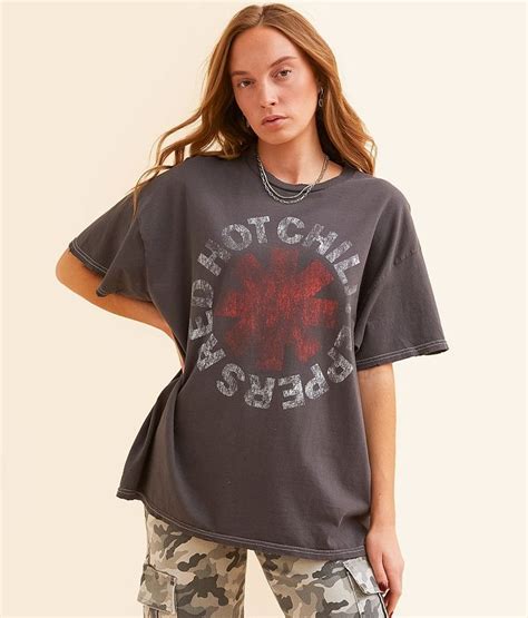 Merch Traffic Red Hot Chili Peppers Band T Shirt Women S T Shirts In Washed Black Buckle