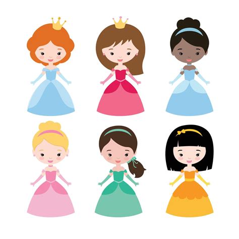 Cute Vector Collection Of Beautiful Princesses 8565732 Vector Art At