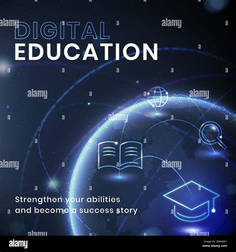 Science education technology template vector social media post Stock