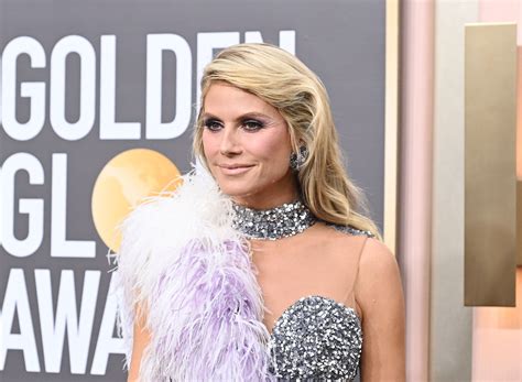 Heidi Klum Made Out On The Golden Globes Red Carpet In A Sparkling Minidress With Nude Cutouts