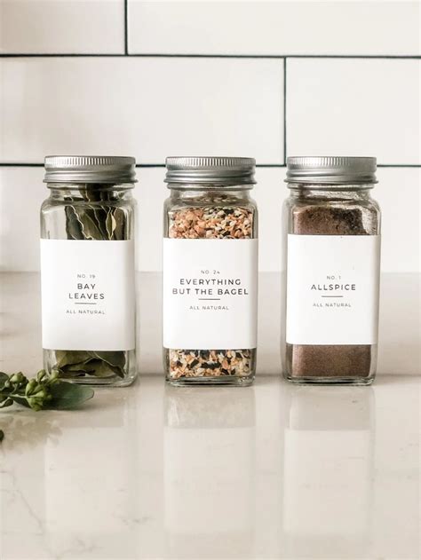 Minimalist Spice Label Template Customizable Labels Kitchen