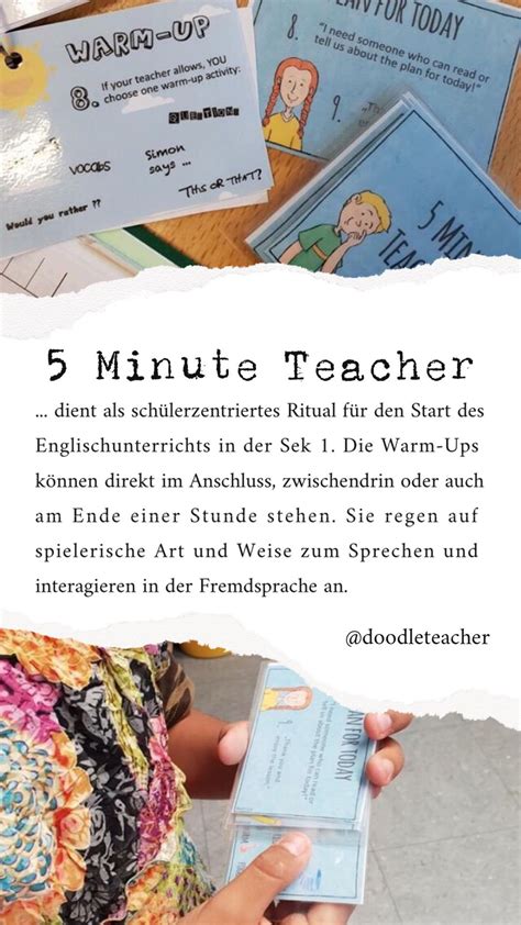 Minute Teacher Warm Ups Paket Englischunterricht Deutsch