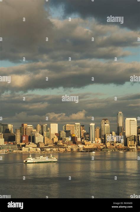 winter sunset  downtown seattle washington stock photo alamy