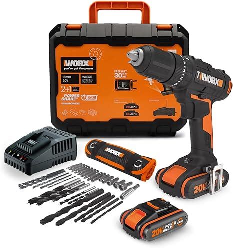 Worx WX370 20V/2Ah Li-on Çift Akülü Profesyonel Şarjlı Darbeli Matkap ...