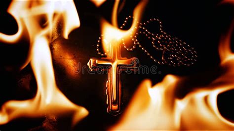 Christian Symbol Cross on Fire Stock Image - Image of belief, abstract: 261175957