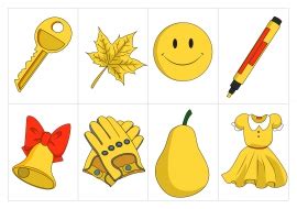 Карточки с желтым цветом из набора разноцветных карточек — скачать и ...