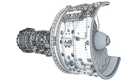 cutaway turbofan engine  model   horse