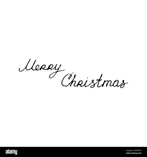 Lettering Ink Pen Letters Merry Christmas Hand Draw Sketch Vector