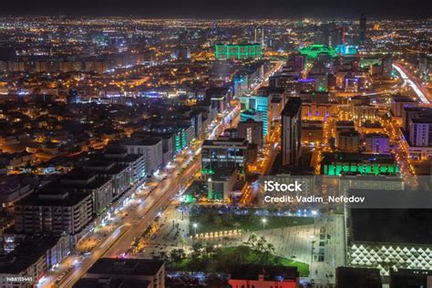 Night Panorama Of Downtown Of Riyadh City Al Riyadh Saudi Arabia Stock Photo - Download Image ...