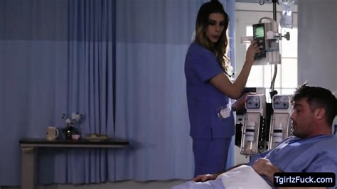 Sexy Nurse Ts Casey Kisses Slides Client Cock In Her Ts Ass