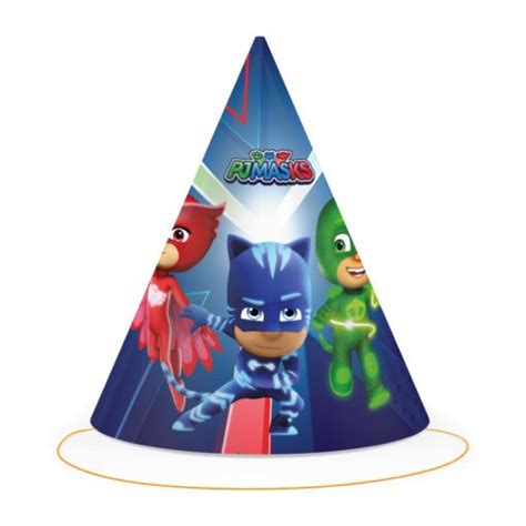 6 Chapéus Festa PJ Masks Azul FestasParty