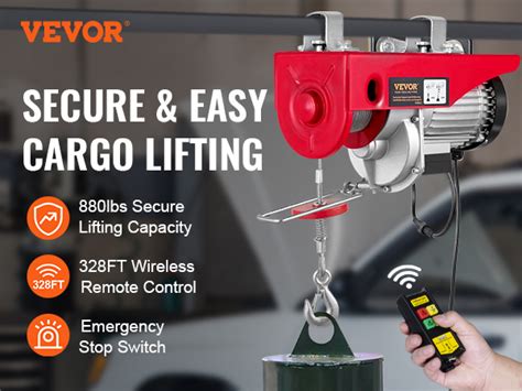 VEVOR 880lbs Wireless Remote Control Electric Hoist Electric Hoist