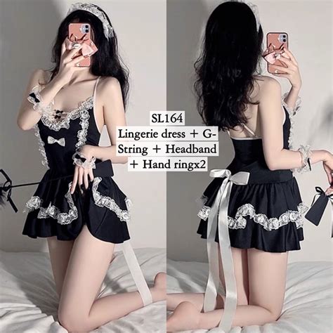 Jual Lingerie Sexy Cosplay Maid Uniform Sexy Lingerie Cosplay Pelayan Baju Tidur Sexy Wanita