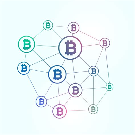 network  blockchain bitcoins background   vector art