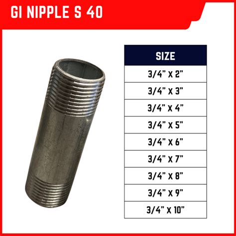 Pcs Gi Nipple S Galvanized Metal Pipe Fitting Heavy Duty