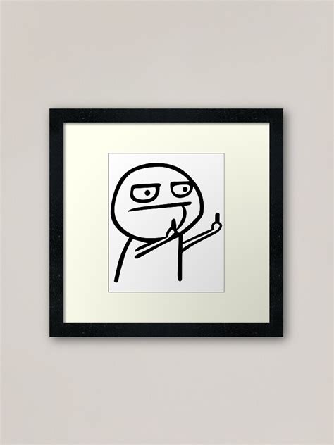 Funny Fuck Middle Finger Troll Face Meme Framed Art Print For Sale By Tee St Ry Redbubble