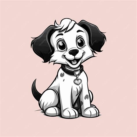 Cachorro Preto E Branco Desenho Animado - Um cachorro de desenho animado com rosto preto e branco e um cachorro ...
