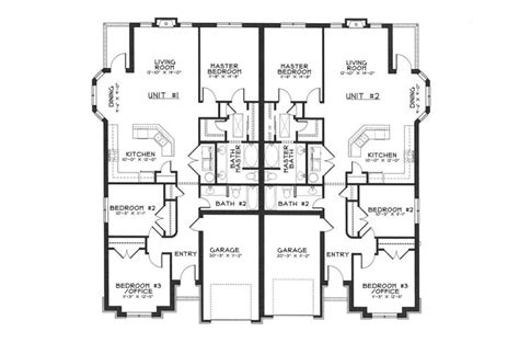 Floor Plans For Single Story Duplex Duplex Floor Plans Duplex Plans