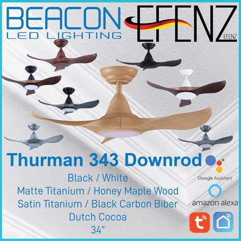 smart wifi fan efenz premium ceiling fan thurman   downrod