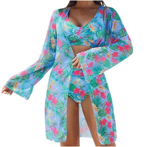 Royal Blue Micro Bikini Sets For Juniors Floral Sexy Hawaiian Seamless Triangle Piece With