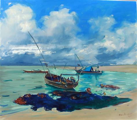 Fishing Boats Painting By Elena Petrova Saatchi Art