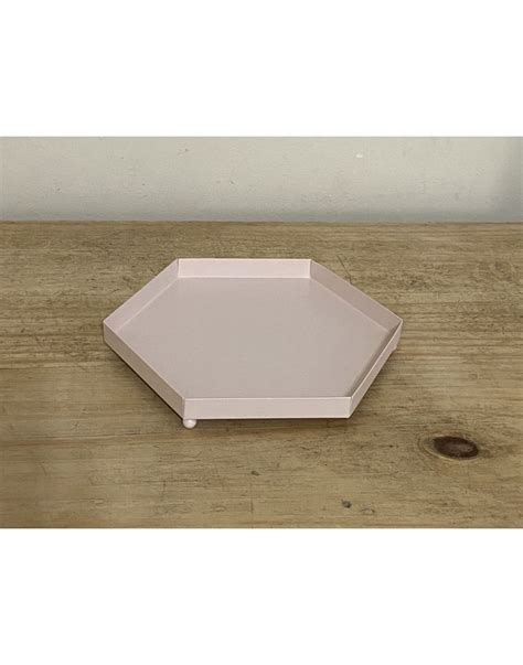 Bandeja Sextavada Rosa Nude Tam M