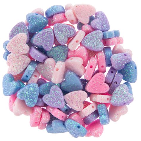 Glitter Heart Acrylic Beads Hobby Lobby 2371573