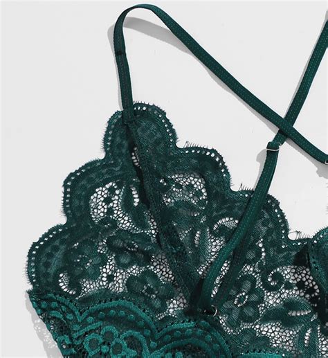 Floral Lace Teddy With Crisscross Back Picture Perfect Lingerie