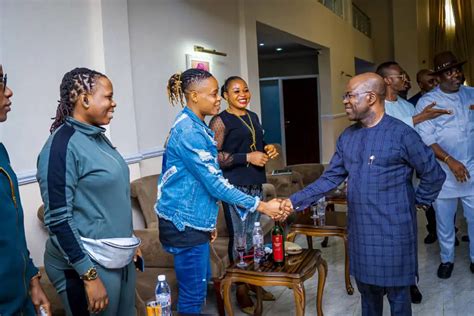 Abia Govenor Otti Hosts Super Falcons Star Ogbonna Complete Sports