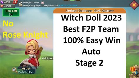 Lords Mobile Witch Doll Best F P Team Stage Auto Limited