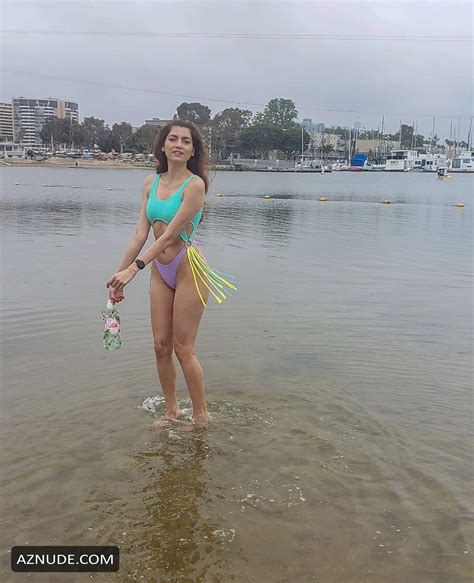 Blanca Blanco Sexy Showcasing Her Beach Body Donning A Cheeky Multicolored Bikini Aznude