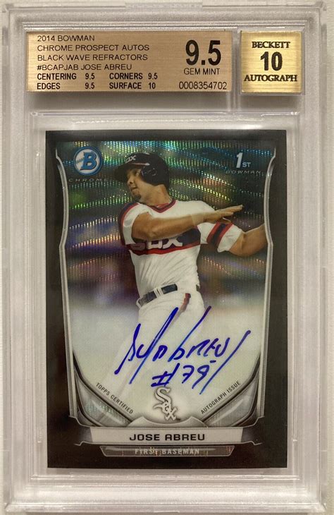 2014 Bowman Chrome 1st Prospect Jose Abreu Black Wave Auto D 50 BGS