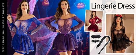 Avidlove Sexy Lingerie For Women Lace Babydoll Lingerie Dress Long Sleeve Lingerie Nightwear