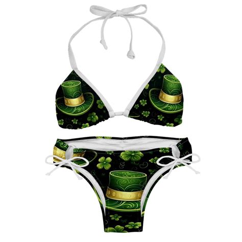 Saint Patrick S Day Swim Wear Bikini Set With Detachable Sponge