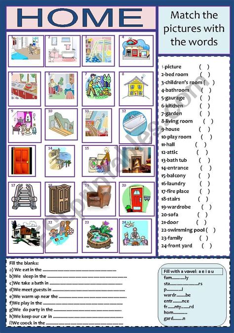 Home Esl Worksheet By Jhansi