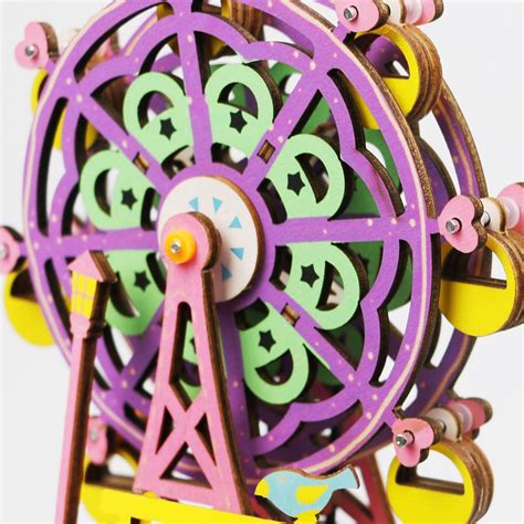 Ferris Wheel Wind Up Musical Box Amd61 Robotime Rolife Diy Etsy