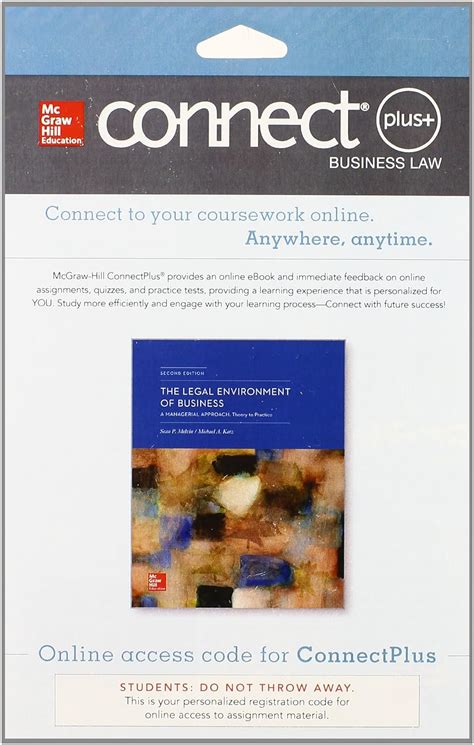 Connect Semester Access Card For The Legal Environment Of Business A