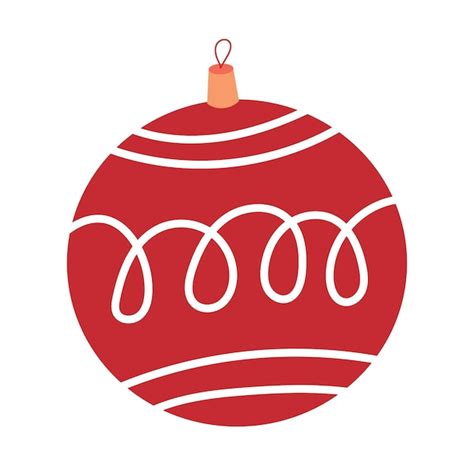 Ilustración de doodle de bola roja de navidad elemento de diseño de