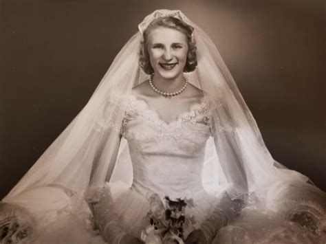 My grandmother in her wedding dress (~1957) : r/OldSchoolCool