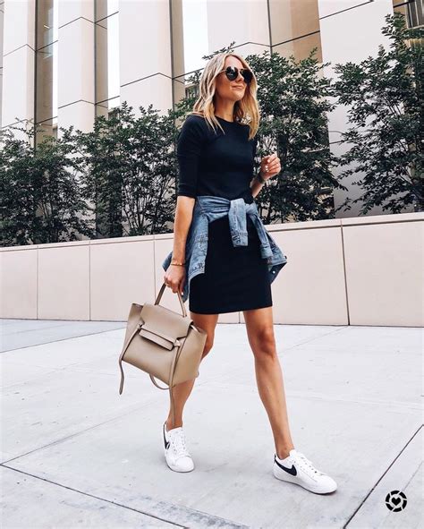 7 Chic Ways To Style Sneakers The Everygirl Dress And Sneakers Outfit Fashion Jackson